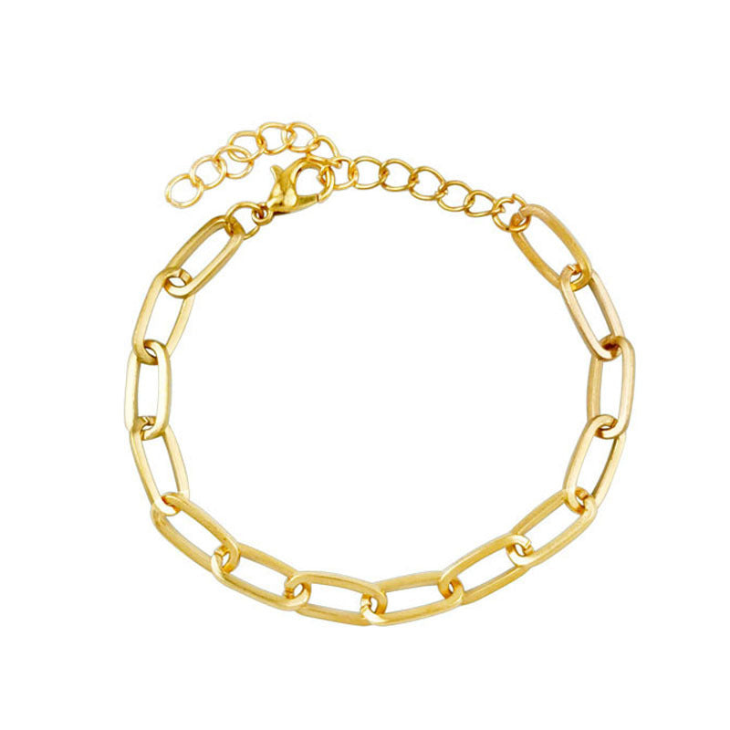 25pcs Ins Style Paperclip Design Chunky Chain Bracelet for Women