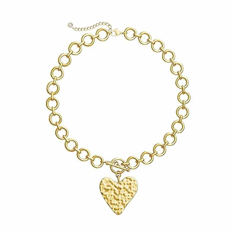 Mothers Day Gifts for Women Gold&Silver Plated Chunky Paperclip Chain Heart Necklace