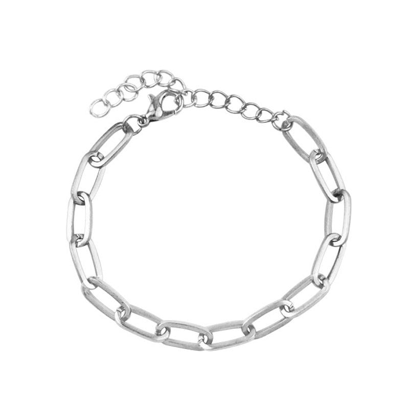 25pcs Ins Style Paperclip Design Chunky Chain Bracelet for Women
