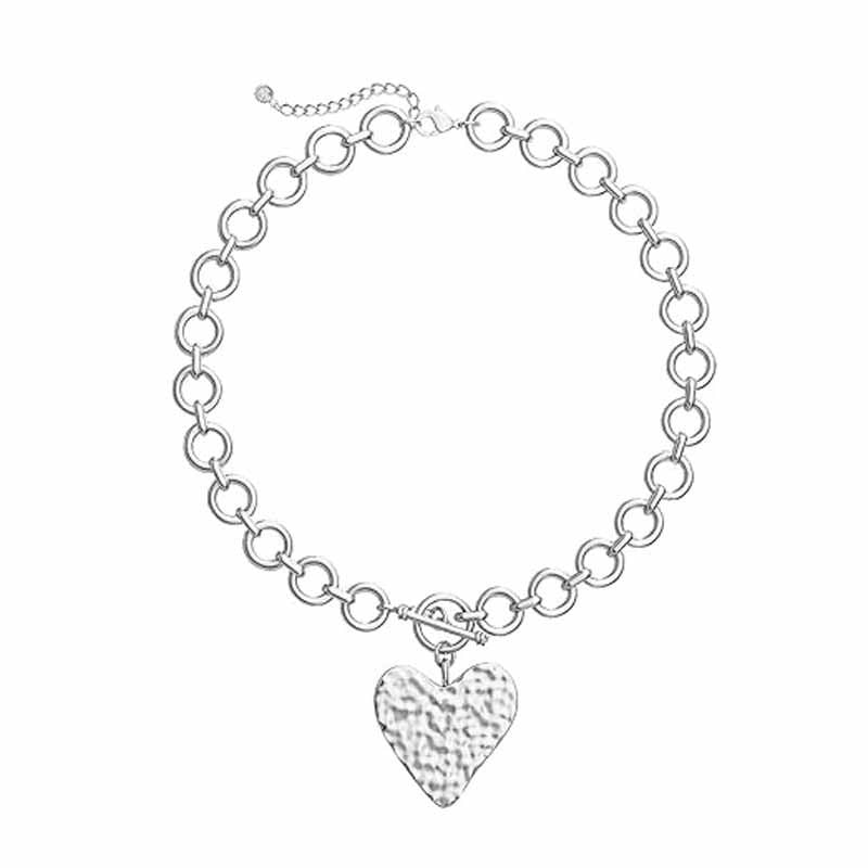 Mothers Day Gifts for Women Gold&Silver Plated Chunky Paperclip Chain Heart Necklace